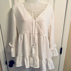 Bohemian flowy ruffle top